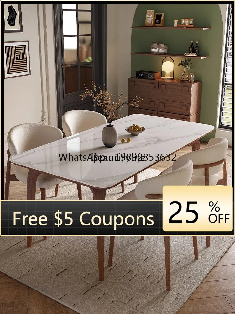 FF All solid wood rock slab dining table Small apartment log color cream style rectangular dining table
FF All solid wood rock slab dining table Small apartment log color cream style rectangular dining table