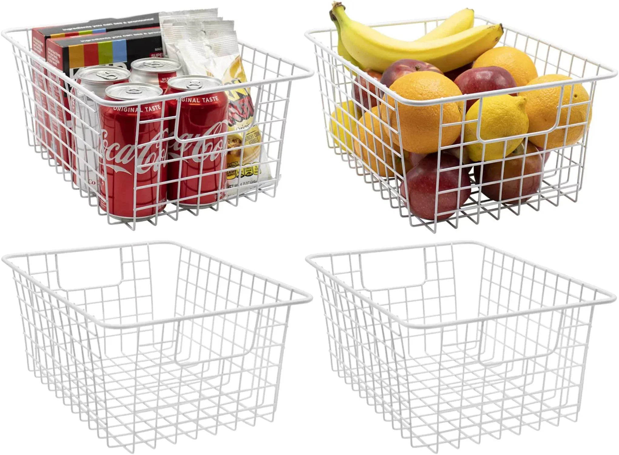 Kitchen Storage Basket Food Pantry White Storage Basket with Built in Handles Stackable and Lightweight
Kitchen Storage Basket Food Pantry White Storage Basket with Built in Handles Stackable and Lightweight