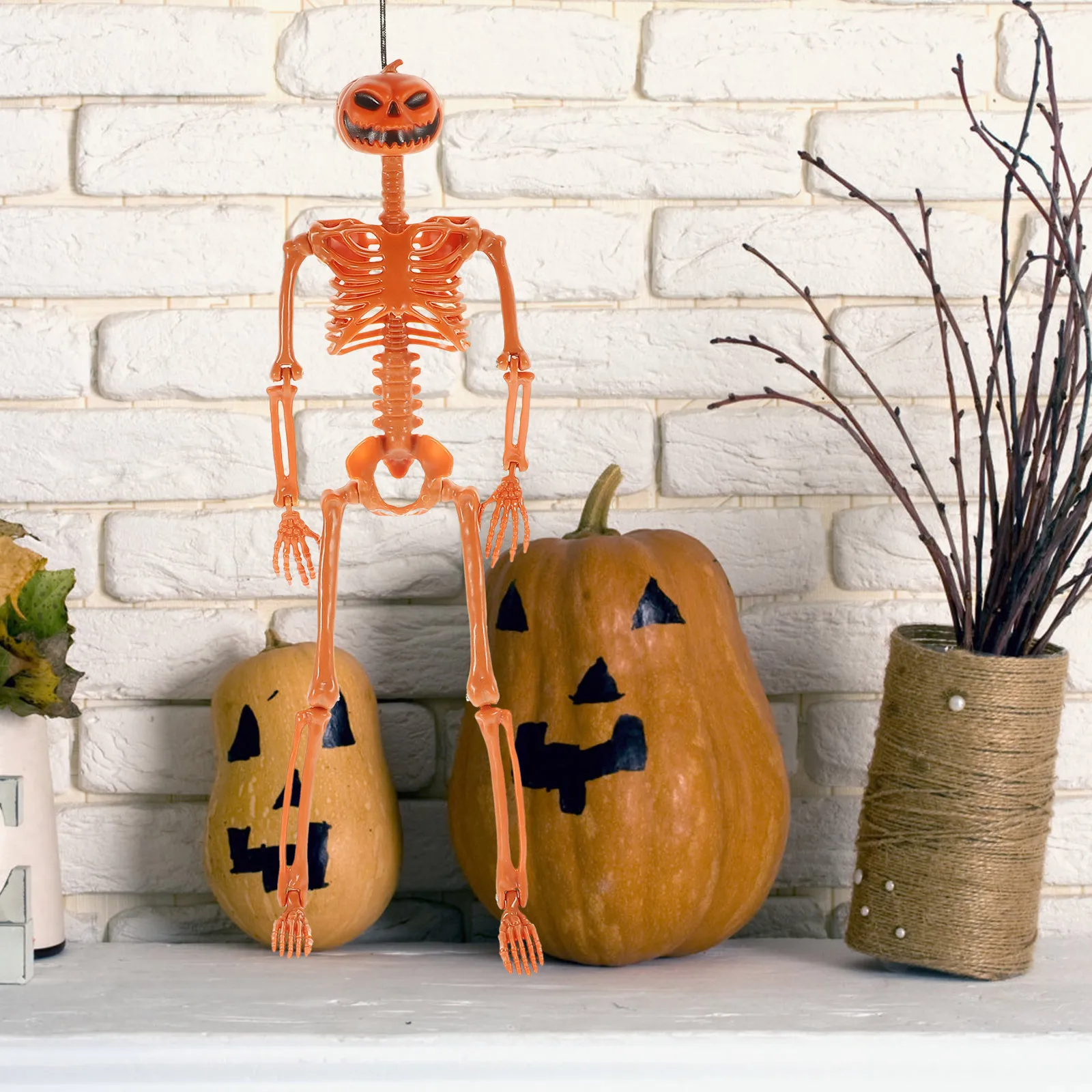 Pumpkin Head Decor Hanging Halloween Prop For Party Haunted House Indoor Decoration Movable Joint Scary Scene 
Pumpkin Head Decor Hanging Halloween Prop For Party Haunted House Indoor Decoration Movable Joint Scary Scene