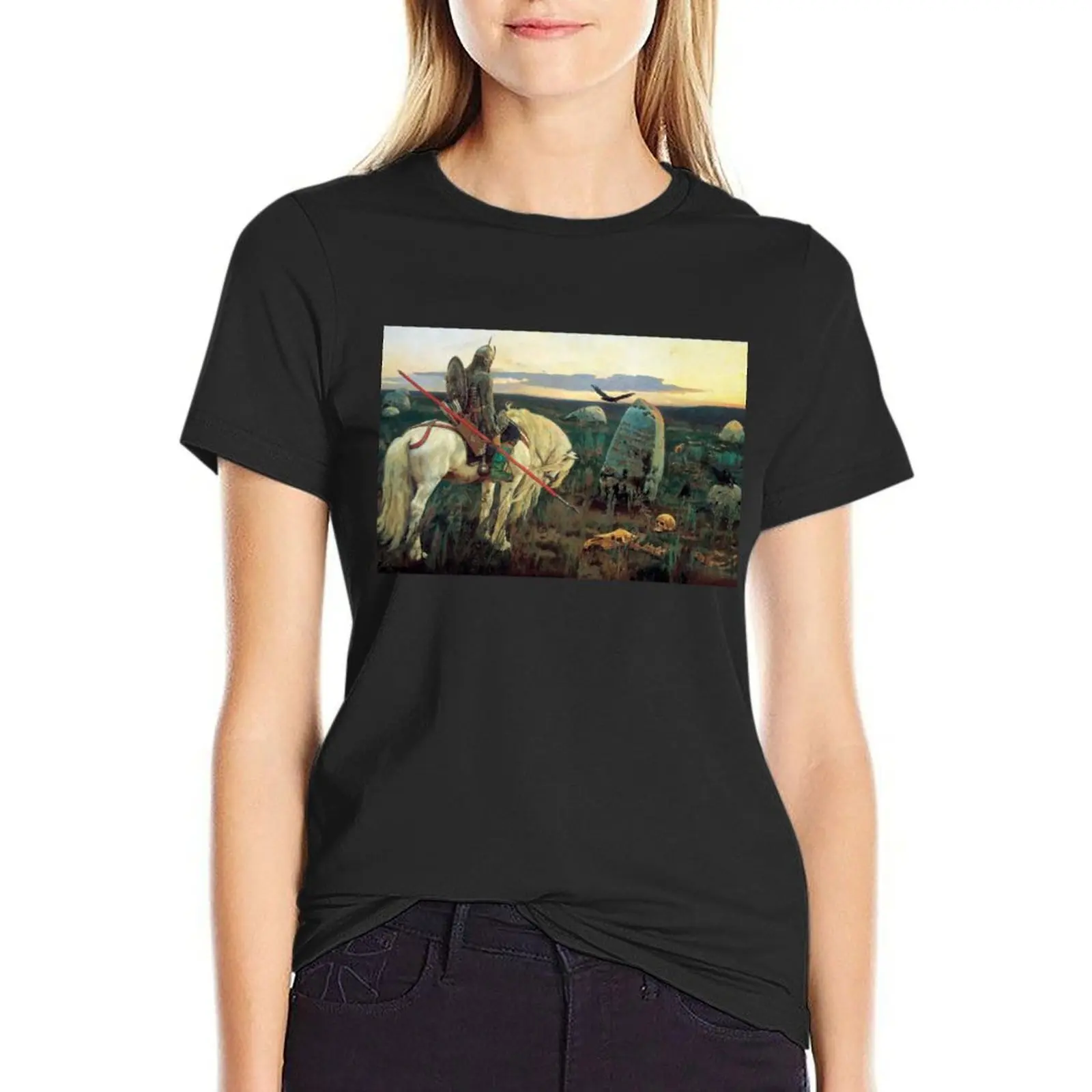 Knight at the Crossroads, by Viktor Vasnetsov T-shirt oversized female black t-shirts for Women
Knight at the Crossroads, by Viktor Vasnetsov T-shirt oversized female black t-shirts for Women