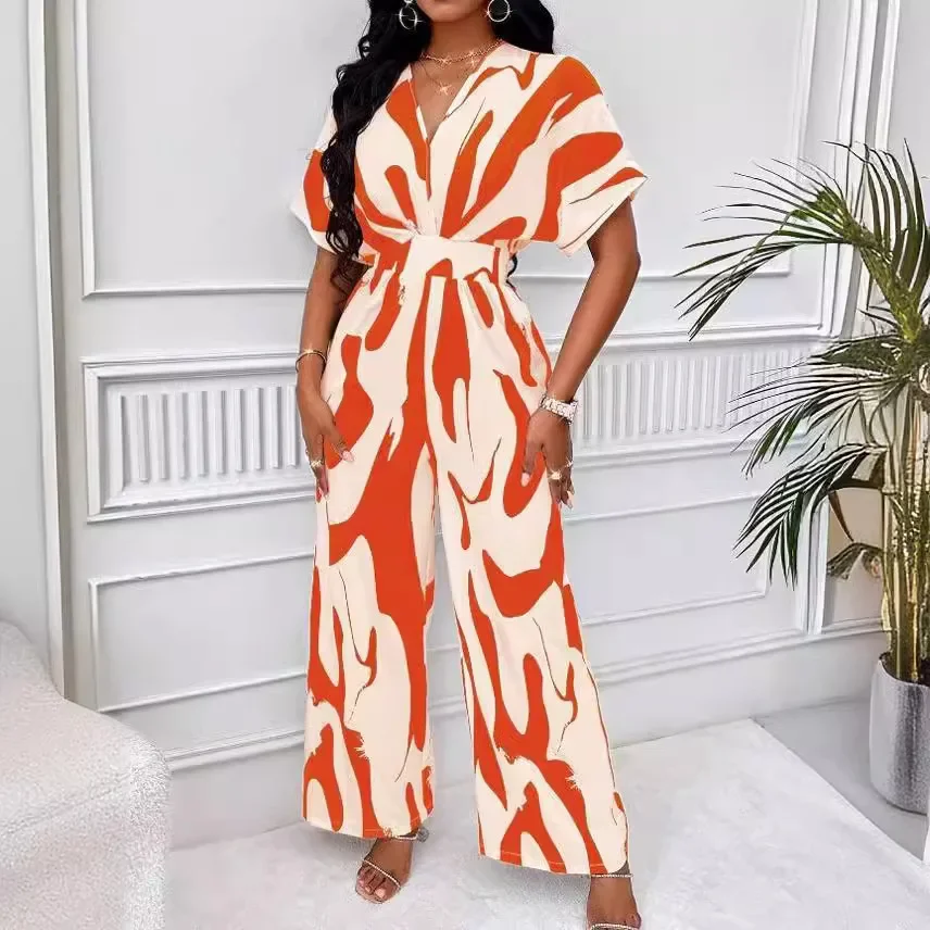 Summer Women Jumpsuit Loose Wide Leg Pants Overalls for Women Fashion Mottled Printed Elegant Suit One Piece Romper
Summer Women Jumpsuit Loose Wide Leg Pants Overalls for Women Fashion Mottled Printed Elegant Suit One Piece Romper