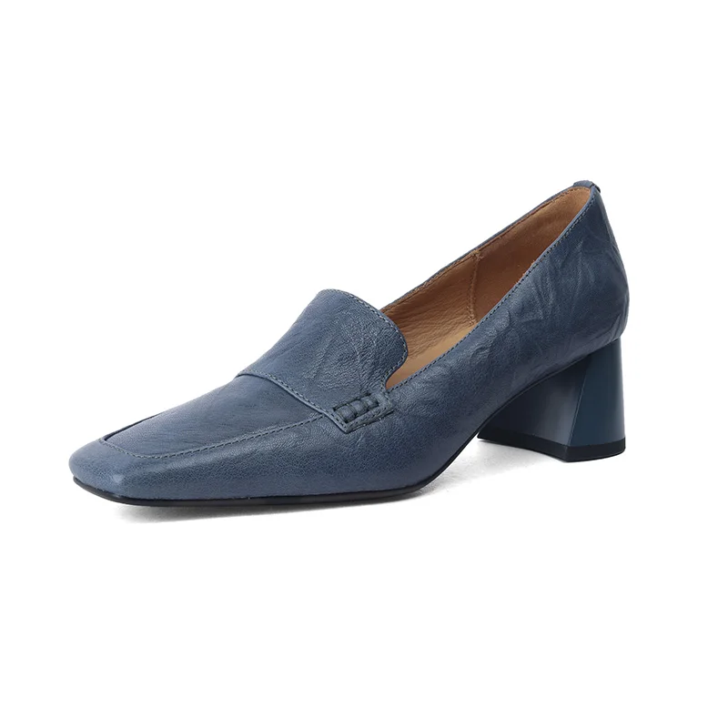 Fashionable temperament square head sewing solid color splicing special-shaped thick heel ladies single shoes
Fashionable temperament square head sewing solid color splicing special-shaped thick heel ladies single shoes