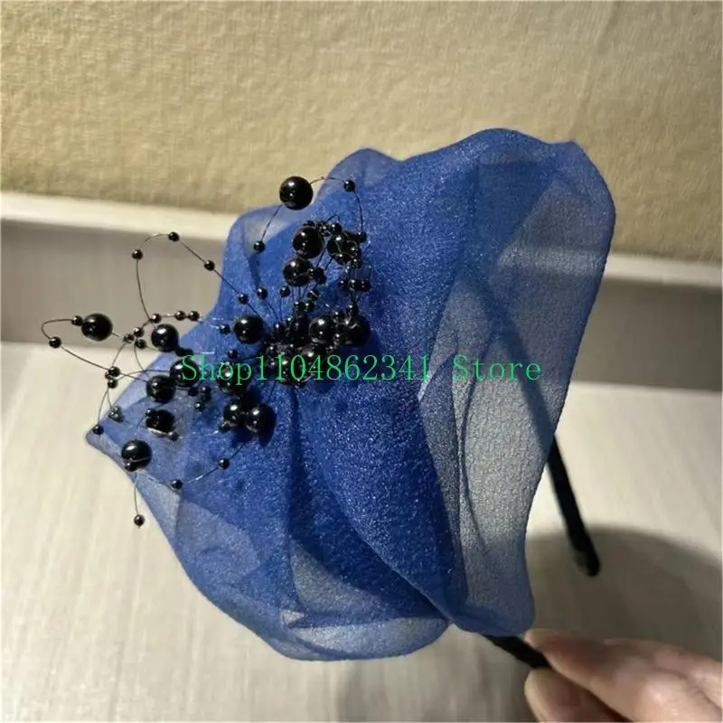 652F Tulle Ruffle Headband Beaded Half Hat for Women Girl Aesthetic French Fascinator Hairhoop for Evening Party Hair Styling
652F Tulle Ruffle Headband Beaded Half Hat for Women Girl Aesthetic French Fascinator Hairhoop for Evening Party Hair Styling