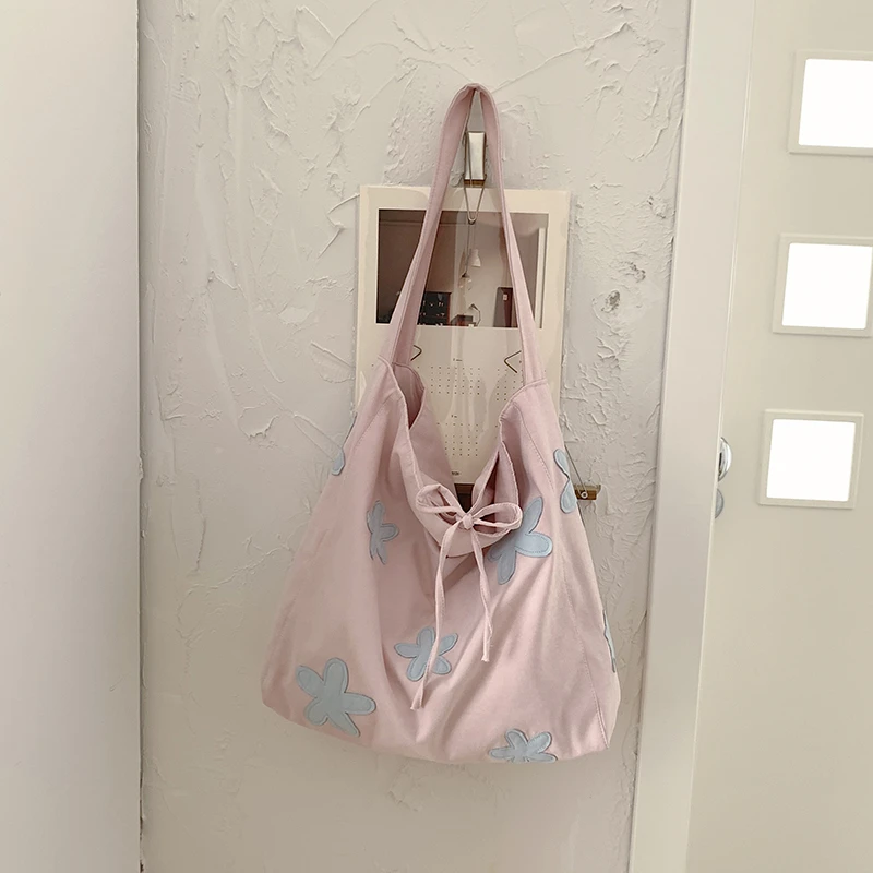 Women's Large Canvas Solid Color Shoulder Tote Bag Soft Floral Printed Hobo Bag Casual Drawstring Shopper Bag for Daily Use
Women's Large Canvas Solid Color Shoulder Tote Bag Soft Floral Printed Hobo Bag Casual Drawstring Shopper Bag for Daily Use