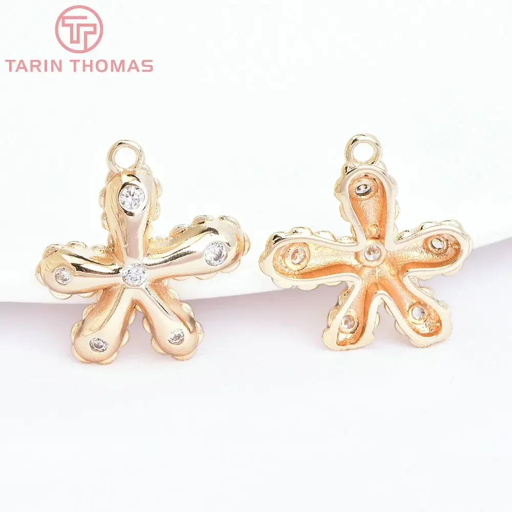 (6993) 2PCS 17x18MM 24K Gold Color Brass with Zircon Flower Shape Charms Pendants Charms High Quality Jewelry Making Findings
(6993) 2PCS 17x18MM 24K Gold Color Brass with Zircon Flower Shape Charms Pendants Charms High Quality Jewelry Making Findings