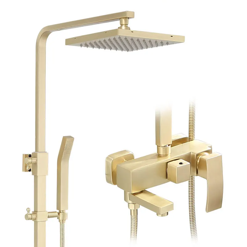 Brushed Gold Shower Set Bathroom Wall Gold Brush Luxury Bathtub Hot&Cold Mixer Water Tap
Brushed Gold Shower Set Bathroom Wall Gold Brush Luxury Bathtub Hot&Cold Mixer Water Tap