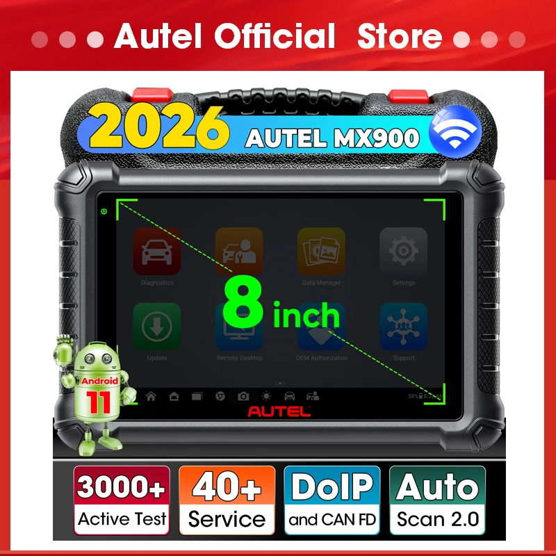 Диагностический сканер Autel MaxiCheck MX900 с двунаправленной диагностикой, 8 дюймов, аналог MaxiCOM MK808Z MK808BT PRO, поддержка CAN FD и DoIP
Диагностический сканер Autel MaxiCheck MX900 с двунаправленной диагностикой, 8 дюймов, аналог MaxiCOM MK808Z MK808BT PRO, поддержка CAN FD и DoIP