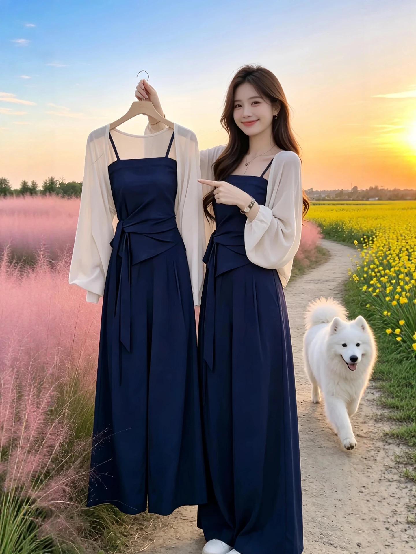 Summer Women's Three-Piece Set Sunscreen Open Cardigan Vest Wide Leg Pants High Waist Korean Style Loose Fit Breathable Polye...
Summer Women's Three-Piece Set Sunscreen Open Cardigan Vest Wide Leg Pants High Waist Korean Style Loose Fit Breathable Polye...