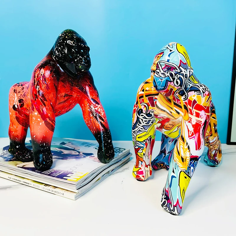 Creative Color Gorilla Statue Living Room Ornaments Home Entrance Wine Cabinet Office Decors Flame Monkey Resin Sculpture Crafts
Creative Color Gorilla Statue Living Room Ornaments Home Entrance Wine Cabinet Office Decors Flame Monkey Resin Sculpture Crafts