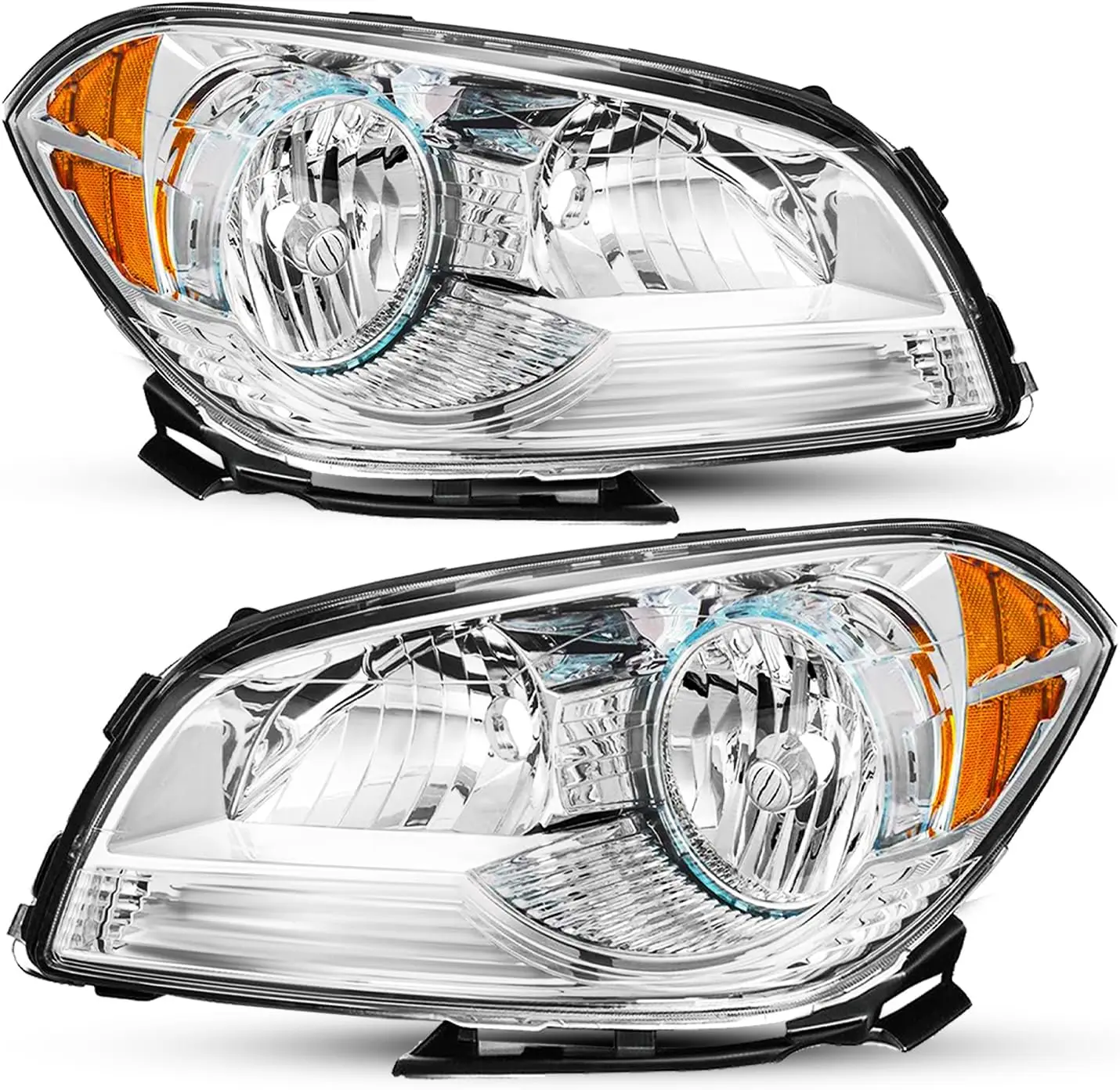 Headlight Assembly Compatible with 2008-2012 Chevy Malibu 4 Door Passenger and Driver Side (Chrome Housing & Amber Reflector)
Headlight Assembly Compatible with 2008-2012 Chevy Malibu 4 Door Passenger and Driver Side (Chrome Housing & Amber Reflector)