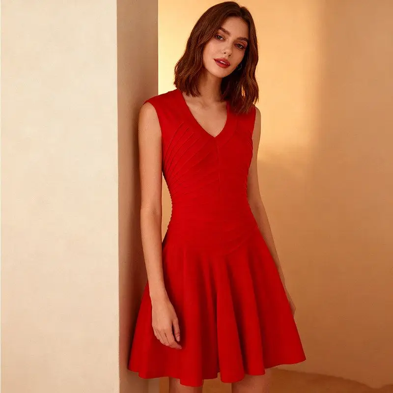 Spring Summer 2026 V-Neck Sleeveless Vest Big Swing Short Dress Skirt Stripe Pattern High Waist Design for Ladies Party Wear
Spring Summer 2026 V-Neck Sleeveless Vest Big Swing Short Dress Skirt Stripe Pattern High Waist Design for Ladies Party Wear