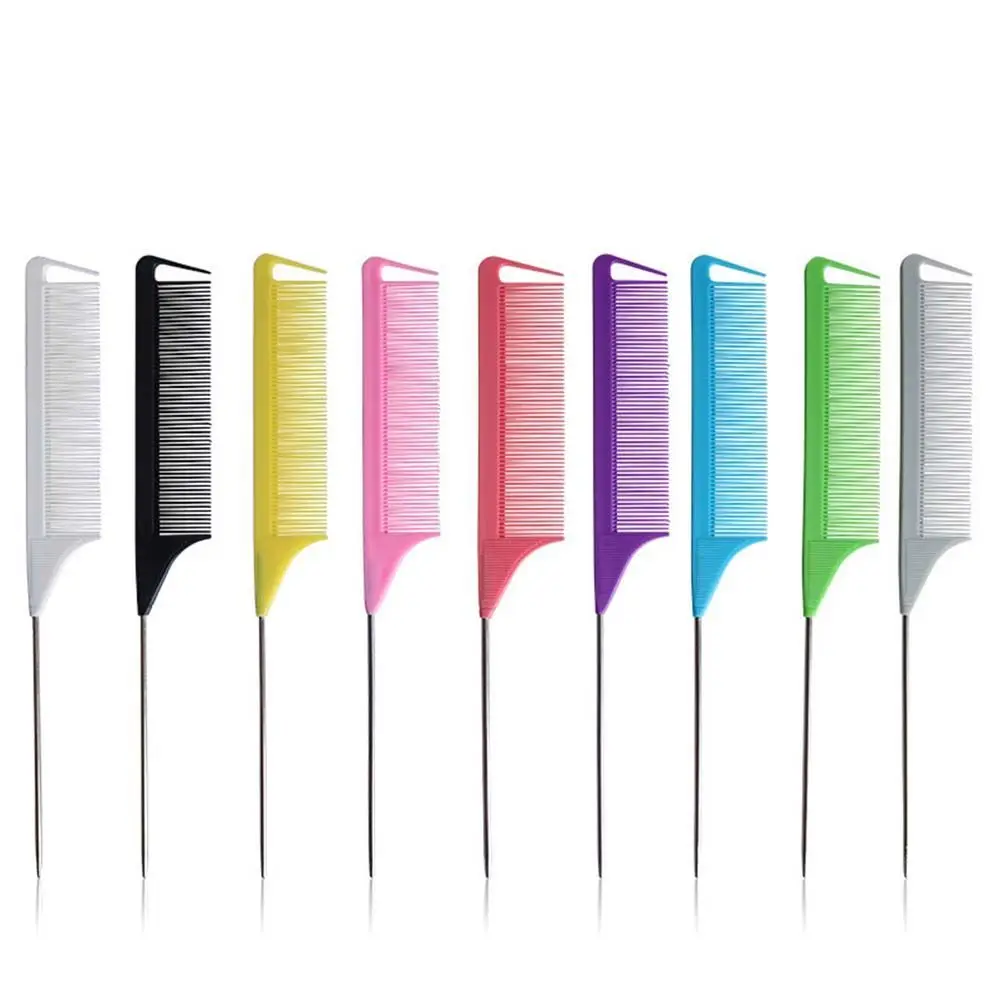 Anti-static Tip-tail Metal Pin Salon Hairdressing Parting Hair Dye Brush Head Massager Hair Styling Tools Rat Tail Hair Comb
Anti-static Tip-tail Metal Pin Salon Hairdressing Parting Hair Dye Brush Head Massager Hair Styling Tools Rat Tail Hair Comb