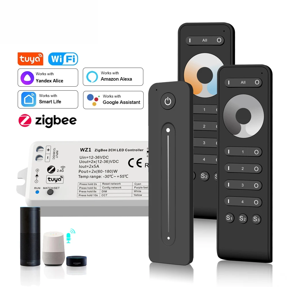 Skydance WZ1 Zigbee светодиодный диммер 12 В 24 В Tuya Smart Life 2,4G RF беспроводной пульт дистанционного управления Wifi WW CW CCT
Skydance WZ1 Zigbee светодиодный диммер 12 В 24 В Tuya Smart Life 2,4G RF беспроводной пульт дистанционного управления Wifi WW CW CCT