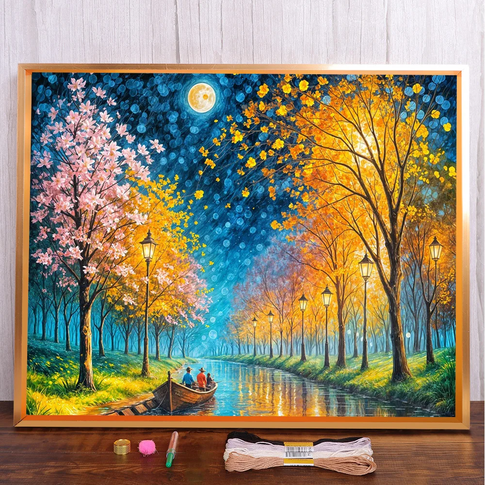 Landscape Night River Cross Stitch DIY Embroidery Complete Kit Painting Craft Handiwork Handmade Promotions Room Decor Gift
Landscape Night River Cross Stitch DIY Embroidery Complete Kit Painting Craft Handiwork Handmade Promotions Room Decor Gift