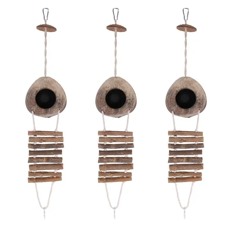 KYCOR-3X 100% Natural Coconut Husk Coconut Hide With Ladder For Bird Shell Hideaway Durable Habitat 2
KYCOR-3X 100% Natural Coconut Husk Coconut Hide With Ladder For Bird Shell Hideaway Durable Habitat 2
