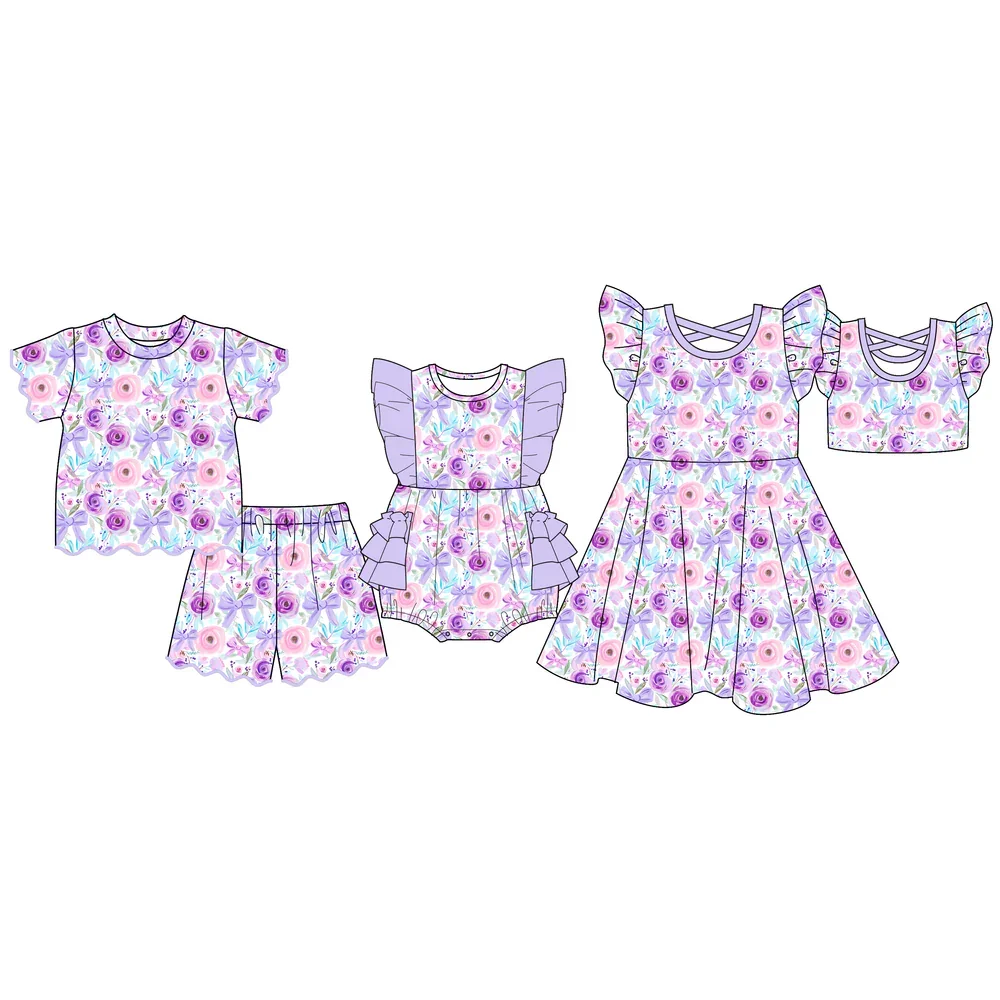 New Summer Girl Clothes Floral Print Dress with Flutter Sleeves Boutique Short-Sleeve Girl Outfit Set Baby Girl Bubble Romper
New Summer Girl Clothes Floral Print Dress with Flutter Sleeves Boutique Short-Sleeve Girl Outfit Set Baby Girl Bubble Romper