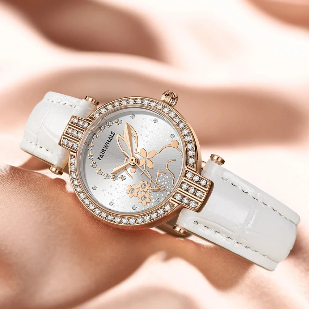 MARK FAIRWHALE Luxury Women's Fashion Rabbit Watch Red Leather Strap Diamond Quartz Wristwatch Elegant Lady's Dress Watch reloj
MARK FAIRWHALE Luxury Women's Fashion Rabbit Watch Red Leather Strap Diamond Quartz Wristwatch Elegant Lady's Dress Watch reloj