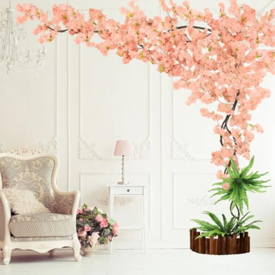 Artificial Cherry Blossom Tree with LED Light, Fake Tree Cherry Blossom Tree Artificial Champagne Pink Sakura Tree for Party, W
Artificial Cherry Blossom Tree with LED Light, Fake Tree Cherry Blossom Tree Artificial Champagne Pink Sakura Tree for Party, W