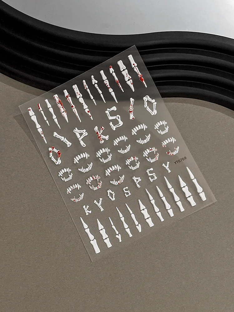 1pcs 5D Horror Skeleton Nail Stickers Halloween Horror Nail Art Charms Decorations Decals DIY Manicure Adhesive Slider
1pcs 5D Horror Skeleton Nail Stickers Halloween Horror Nail Art Charms Decorations Decals DIY Manicure Adhesive Slider