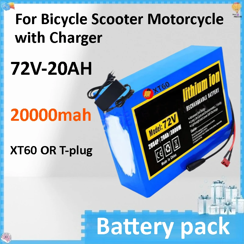 72V 20Ah 20S4P Electric Bike Lithium Battery Pack 20000mAh Li Ion Ebike Battery for Bicycle Scooter Motorcycle with Charger
72V 20Ah 20S4P Electric Bike Lithium Battery Pack 20000mAh Li Ion Ebike Battery for Bicycle Scooter Motorcycle with Charger