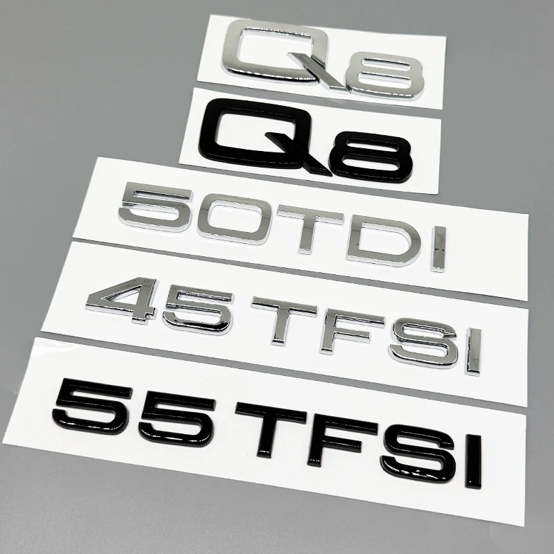 3D ABS Chrome Car Rear Trunk Badge Decal Sticker Emblem for Audi Q8 50TDI 45TFSI 55TFSI Tail Trunk Sticker Series Car Accessory
3D ABS Chrome Car Rear Trunk Badge Decal Sticker Emblem for Audi Q8 50TDI 45TFSI 55TFSI Tail Trunk Sticker Series Car Accessory