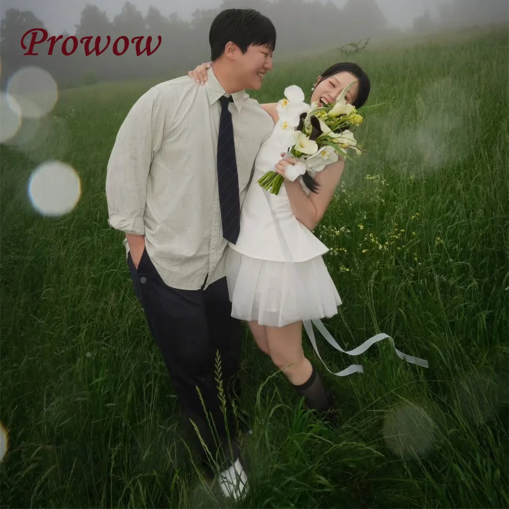 Prowow Elegant O Neck Short Wedding Dresses Korea Photoshoot Puffy A Line Mini Bridal Gowns Customized Simple Wedding Snap Dress
Prowow Elegant O Neck Short Wedding Dresses Korea Photoshoot Puffy A Line Mini Bridal Gowns Customized Simple Wedding Snap Dress