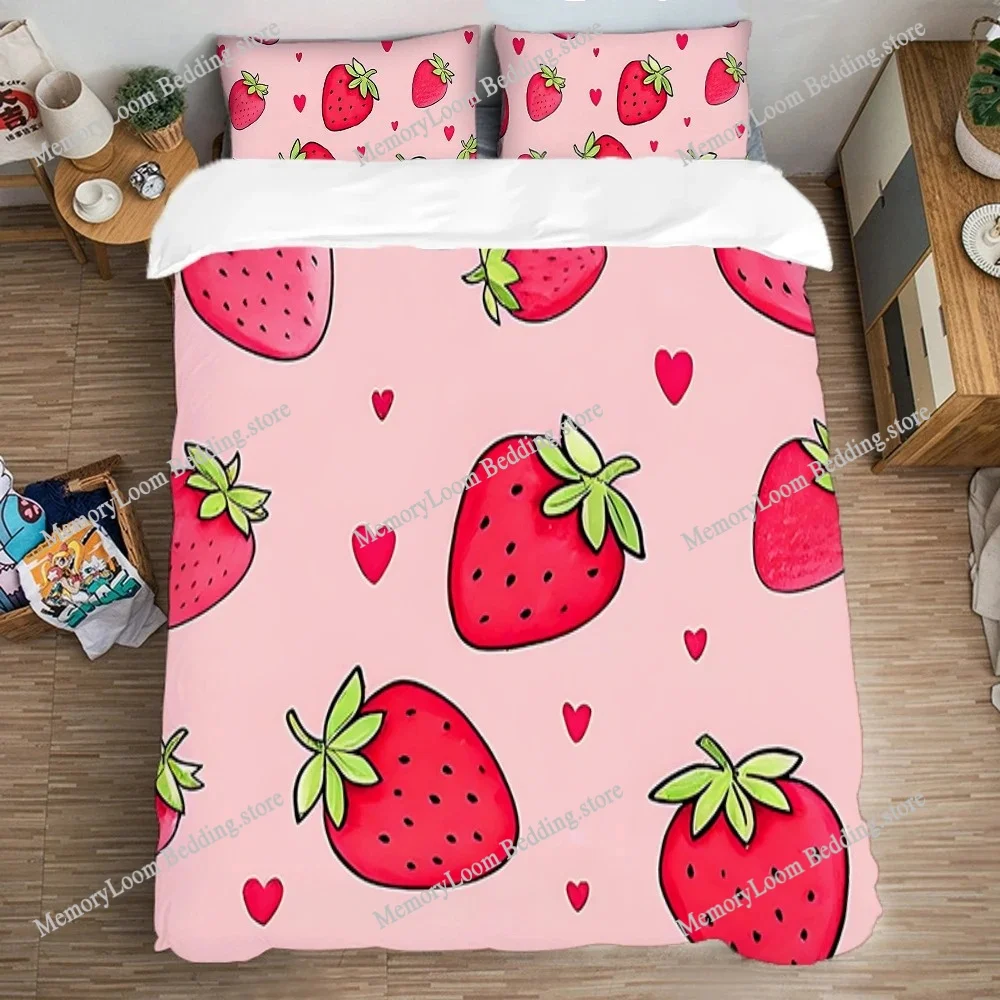 Bed Set Bedding Decorations Strawberry Duvet Covers Art Pillowcase Single Double Large Size Quilt Cover Fashion Comforter Sets
Bed Set Bedding Decorations Strawberry Duvet Covers Art Pillowcase Single Double Large Size Quilt Cover Fashion Comforter Sets