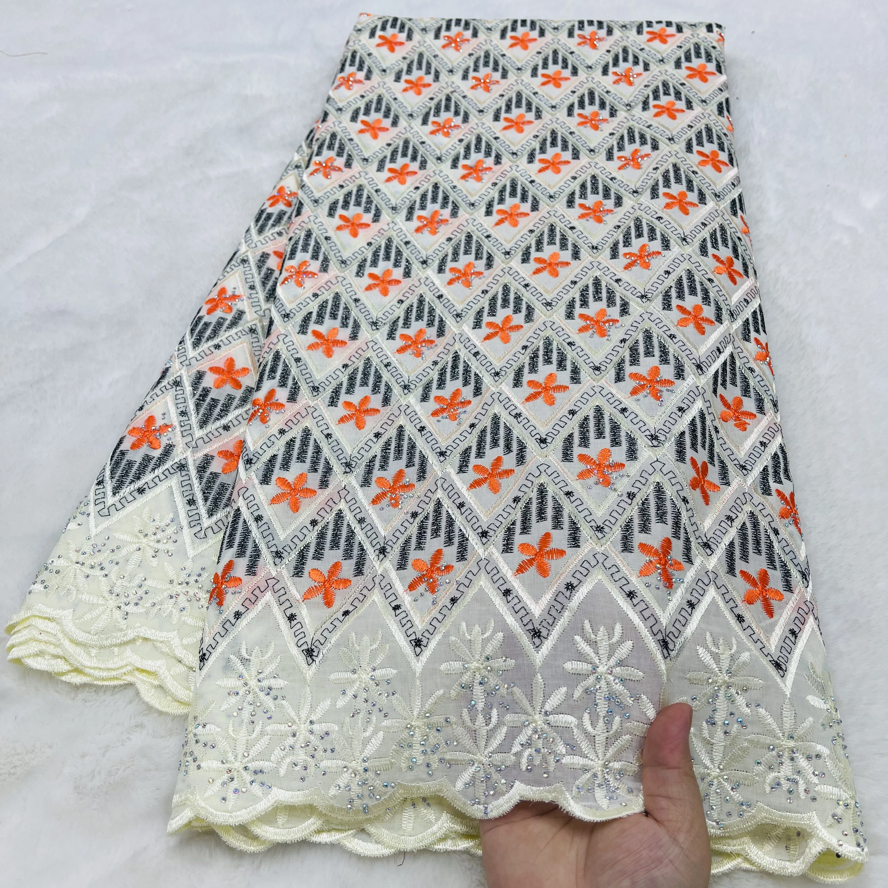 African Cotton Lace Fabric 2026 High Quality Nigerian Cord Guipure with Beads Lace Fabric 5 Yards for Wedding Dress TV6-708-1
African Cotton Lace Fabric 2026 High Quality Nigerian Cord Guipure with Beads Lace Fabric 5 Yards for Wedding Dress TV6-708-1