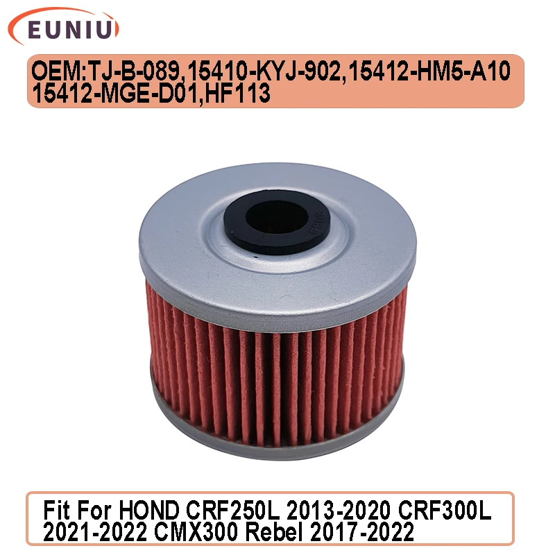 Engine Oil Filter Element For HOND CRF250L 2013-2020 CRF300L 2021-2022 CMX300 Rebel 2017-2022 15410-KYJ-902 TJ-B-089
Engine Oil Filter Element For HOND CRF250L 2013-2020 CRF300L 2021-2022 CMX300 Rebel 2017-2022 15410-KYJ-902 TJ-B-089