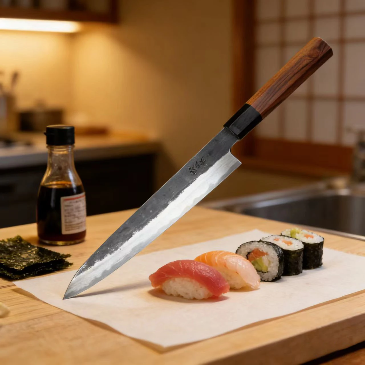 8.3 Inch Sashimi Knife Double-edged Blade T12A High-carbon Steel Core Slicing Chef Cleaver Handmade Kitchen Knife Customizable
8.3 Inch Sashimi Knife Double-edged Blade T12A High-carbon Steel Core Slicing Chef Cleaver Handmade Kitchen Knife Customizable
