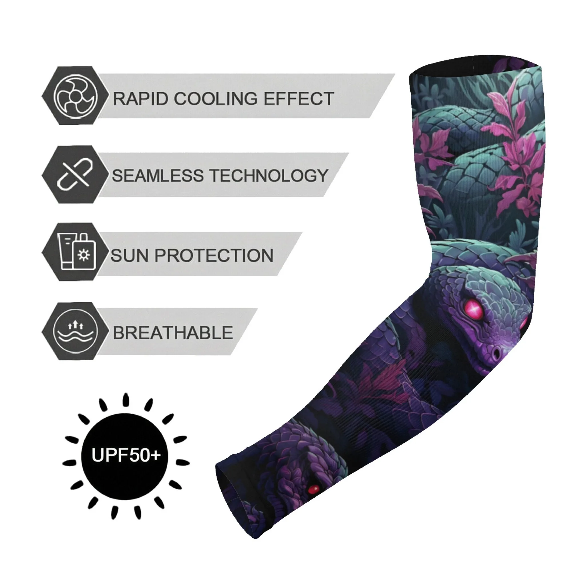 Dark Style Python Arm Sleeves Unisex Non-slip Quick Dry Soft Comfortable UV Protection Covers Sports Fitness Cycling Oversleeves
Dark Style Python Arm Sleeves Unisex Non-slip Quick Dry Soft Comfortable UV Protection Covers Sports Fitness Cycling Oversleeves