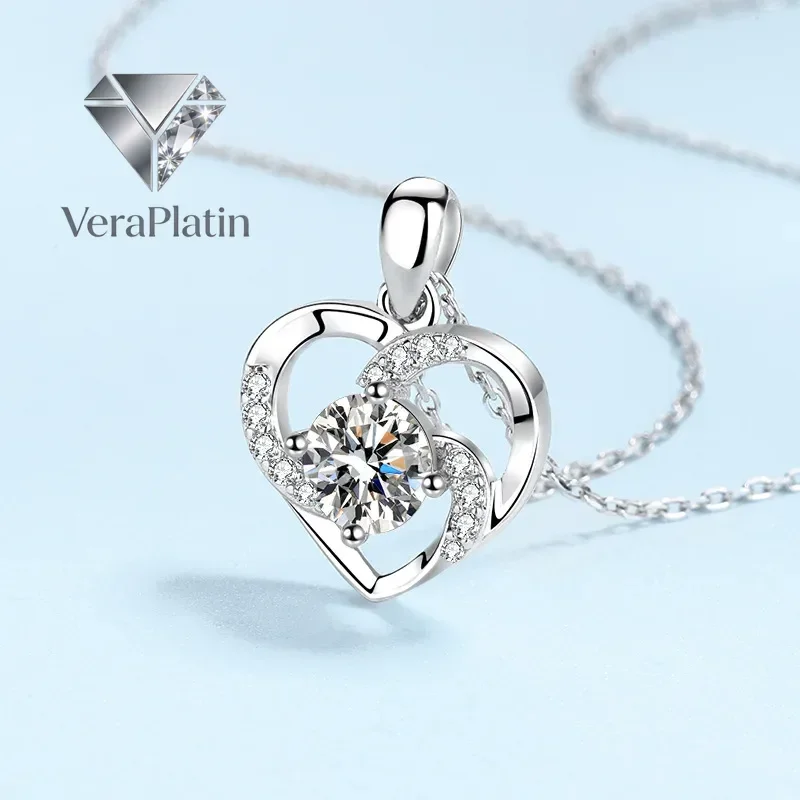VeraPlatin Girl Birthday Gift 18K White Gold Valentine's Day Necklaces 0.8CT Moissanite Diamond Pendant PT950 Women Wedding Fine
VeraPlatin Girl Birthday Gift 18K White Gold Valentine's Day Necklaces 0.8CT Moissanite Diamond Pendant PT950 Women Wedding Fine