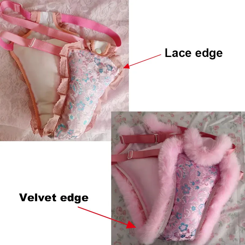 Men Sexy Pink Silk Satin Flower Embroidery Lace T-briefs Filled Cotton Thick Puffy Soft Thong Handmake Pantie BF Erotic Panty
Men Sexy Pink Silk Satin Flower Embroidery Lace T-briefs Filled Cotton Thick Puffy Soft Thong Handmake Pantie BF Erotic Panty