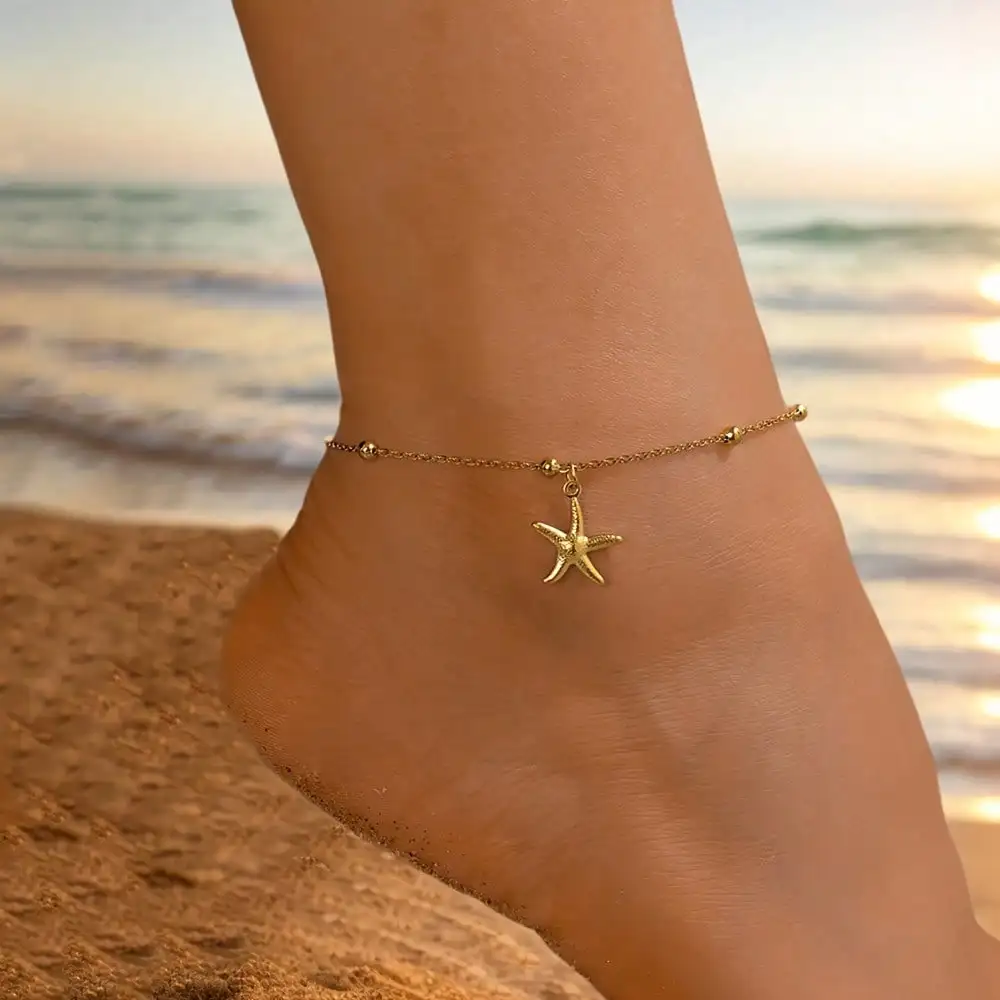 Women's Elegant Starfish Anklet - Perfect for summer vacations and beach parties,
Women's Elegant Starfish Anklet - Perfect for summer vacations and beach parties,