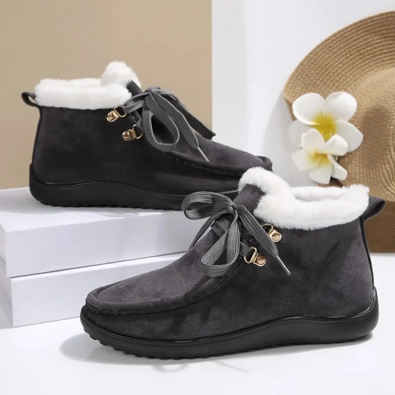 Women's Winter Shoes Retro Suede Casual Boots Winter Velvet Warm Cotton Shoes Lace Up Ankle Boot Outdoor Plush Warm Snow Booties
Women's Winter Shoes Retro Suede Casual Boots Winter Velvet Warm Cotton Shoes Lace Up Ankle Boot Outdoor Plush Warm Snow Booties