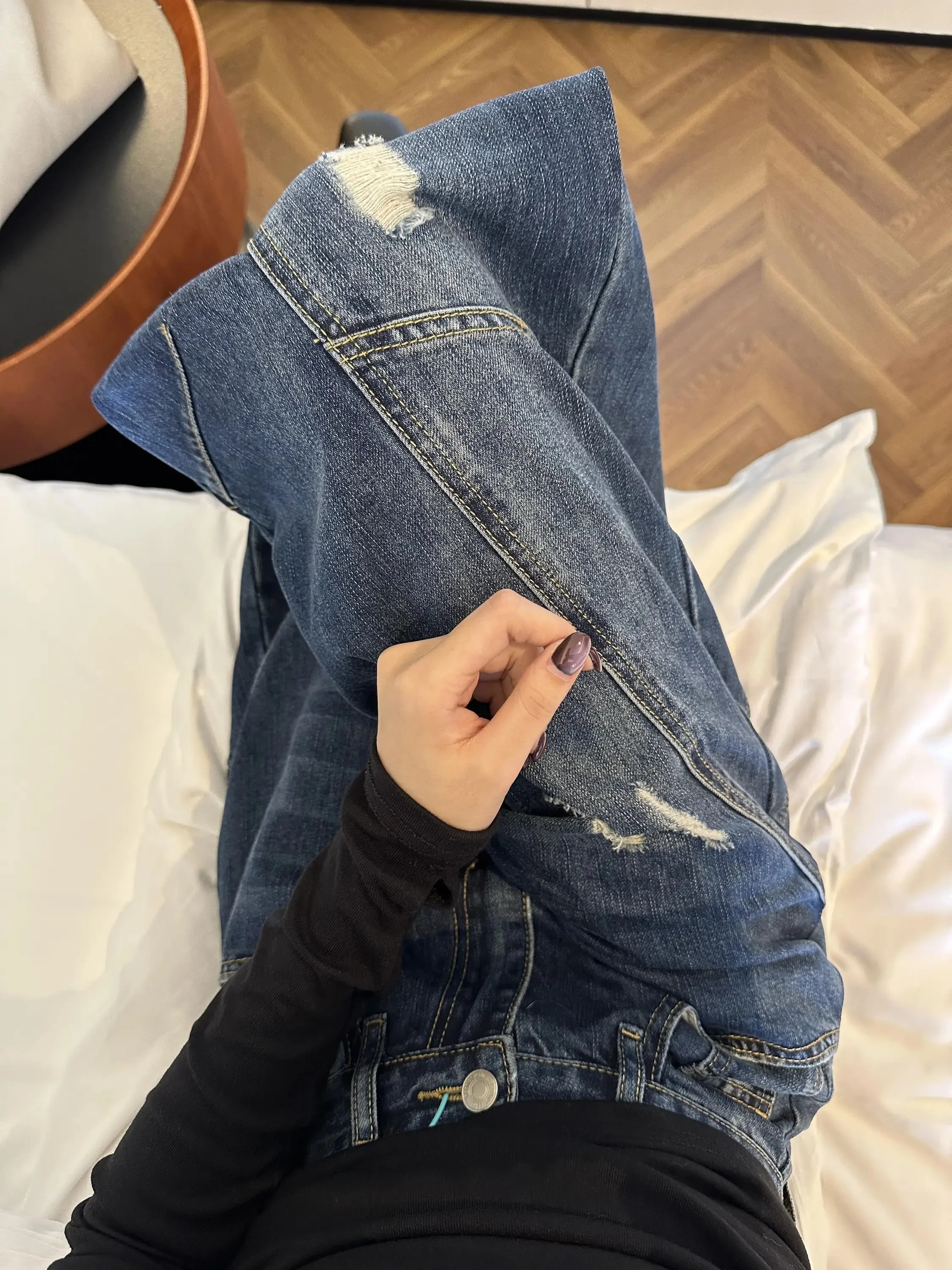 Retro Blue Hole Knife Straight Leg Jeans Women's Summer New High Waist Slimming Casual Wide Leg Long Pants Denim Jeans
Retro Blue Hole Knife Straight Leg Jeans Women's Summer New High Waist Slimming Casual Wide Leg Long Pants Denim Jeans