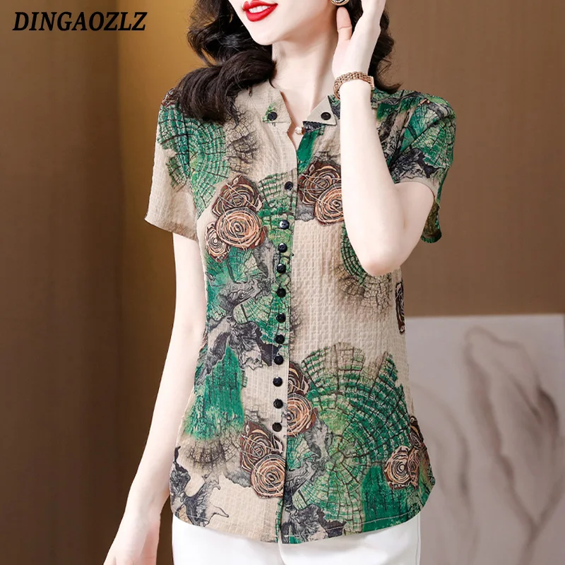 Summer Women Blouse New Fashion Short Sleeve Printed Shirt Casual Clothing Single Breasted Chiffon Shirt
Summer Women Blouse New Fashion Short Sleeve Printed Shirt Casual Clothing Single Breasted Chiffon Shirt
