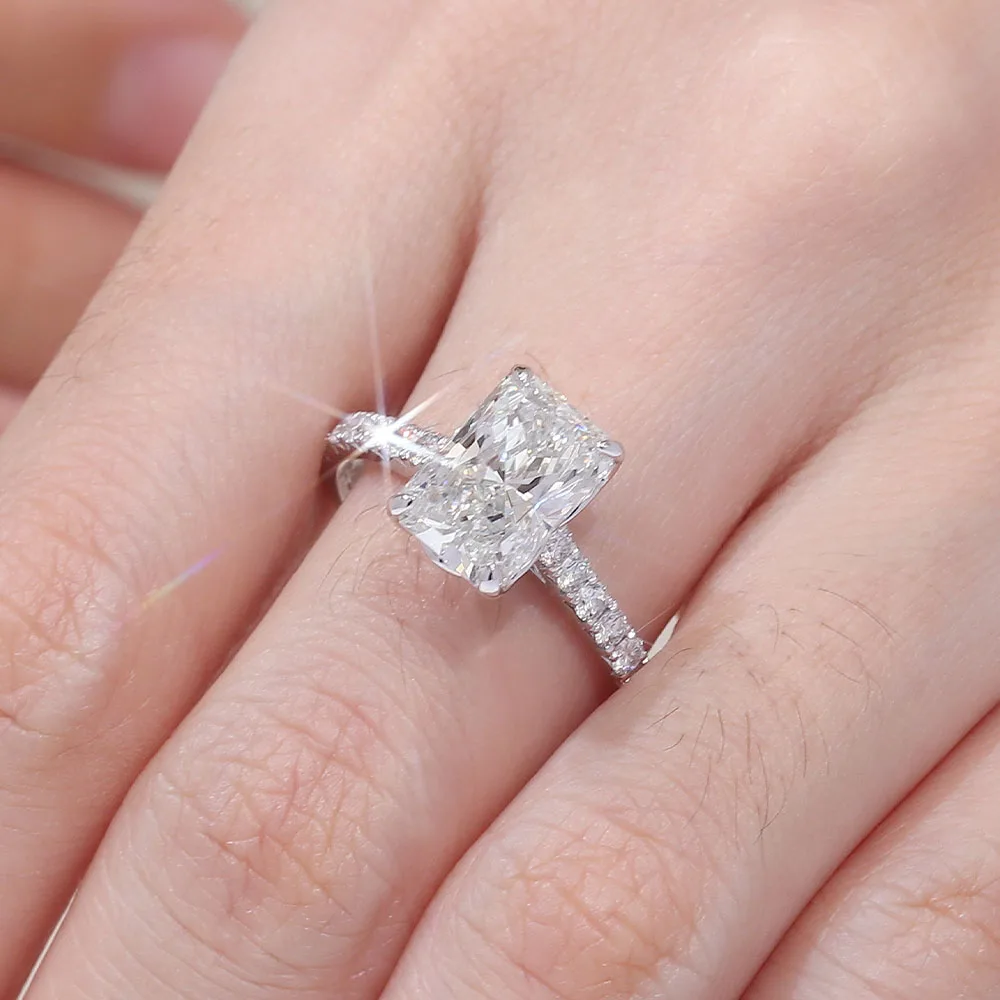 Provence Luxury Wedding Ring 14KGold IGI 3ct Radiant cut EF/VS Lab Diamonds half band Engagement band for Women Jewelry Custom
Provence Luxury Wedding Ring 14KGold IGI 3ct Radiant cut EF/VS Lab Diamonds half band Engagement band for Women Jewelry Custom