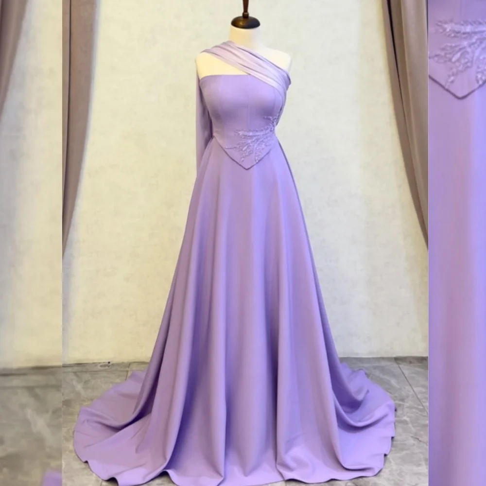 Customized Exquisite Simple Jersey Sequined Pleat A-line One-shoulder Long Dresses Bespoke Occasion Formal
Customized Exquisite Simple Jersey Sequined Pleat A-line One-shoulder Long Dresses Bespoke Occasion Formal