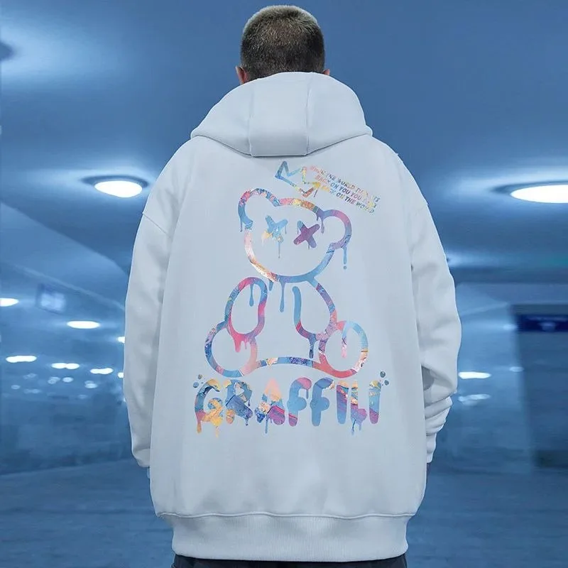 High Street Graffiti Bear Print Men's Fleece Hoodie Retro Autumn Casual Pullover Hooded Sweatshirts Hip Hop Y2K Hoodies Clothes
High Street Graffiti Bear Print Men's Fleece Hoodie Retro Autumn Casual Pullover Hooded Sweatshirts Hip Hop Y2K Hoodies Clothes