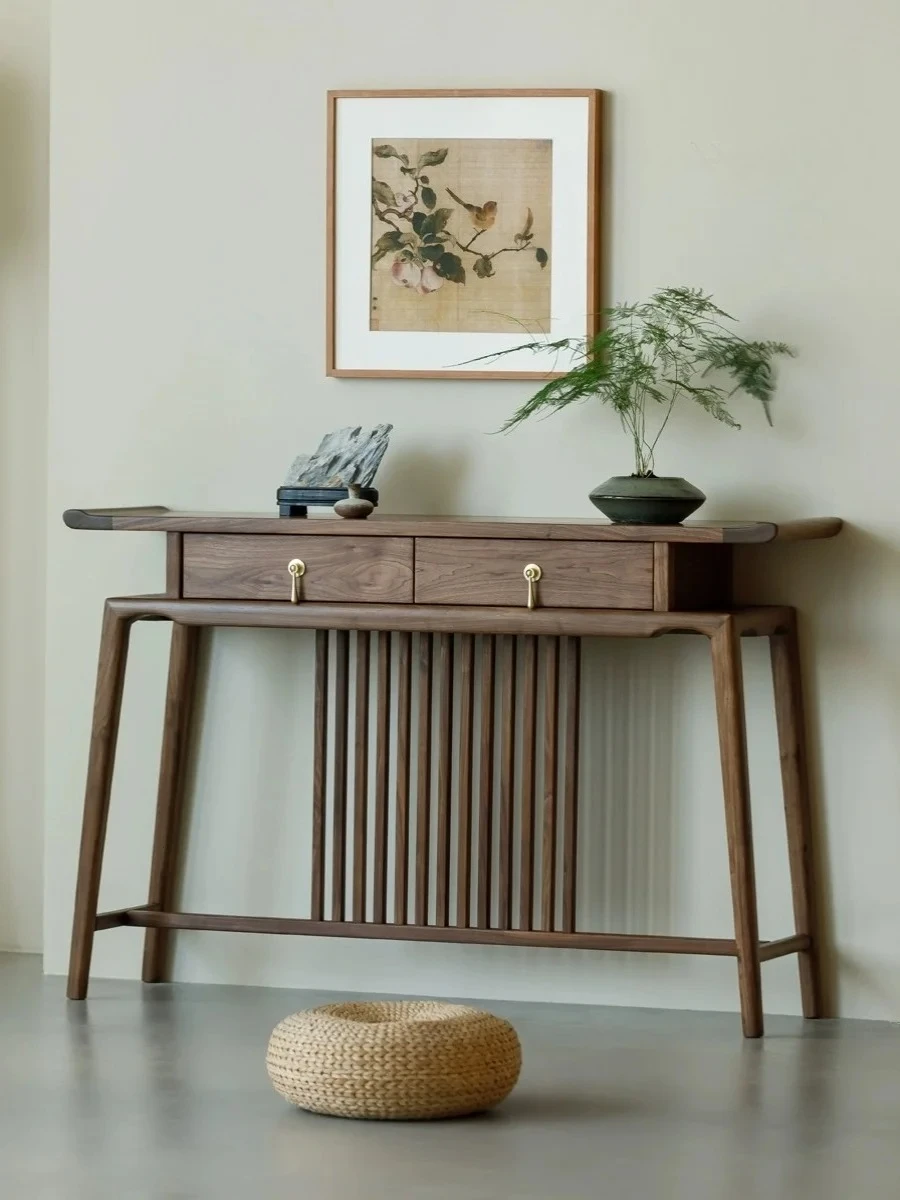 North American black walnut, all solid wood entry porch table, aisle against the wall, foyer cabinet, storage table
North American black walnut, all solid wood entry porch table, aisle against the wall, foyer cabinet, storage table