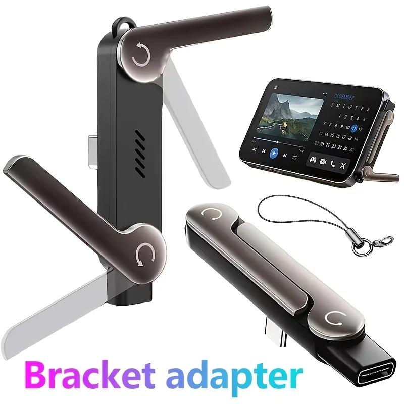 Type C Phone Charging Bracket Adapter 2 in 1 Portable Foldable Phone Stand OTG 360-Degree Rotatable for Type-C Interface Mobile
Type C Phone Charging Bracket Adapter 2 in 1 Portable Foldable Phone Stand OTG 360-Degree Rotatable for Type-C Interface Mobile