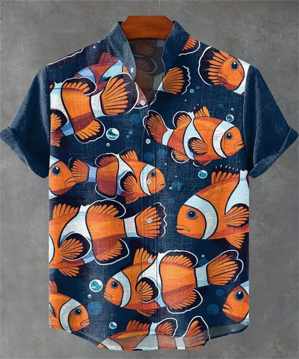 New Men's Summer Casual Short Sleeve Shirt 3D Printed Fish Graphic Linen Button Fashion Shirt Element Men's Shirt
New Men's Summer Casual Short Sleeve Shirt 3D Printed Fish Graphic Linen Button Fashion Shirt Element Men's Shirt