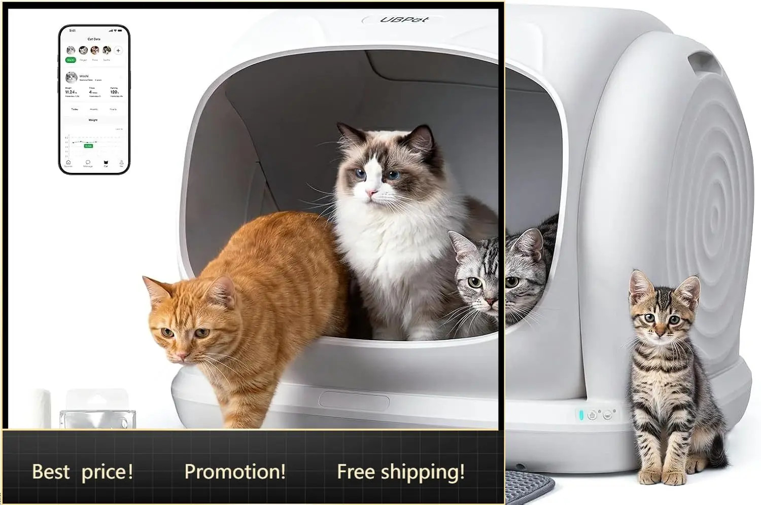 Self Cleaning Cat Litter Box XXXL Automatic Litter Box for Multiple Cats Weight Sensors Safety Protection Smart APP Control
Self Cleaning Cat Litter Box XXXL Automatic Litter Box for Multiple Cats Weight Sensors Safety Protection Smart APP Control