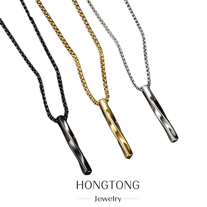 HONGTONG Mobius Spiral Stick Pendant Necklace For Women High Quality Stainless Steel Jewelry 18K Gold Plated Charm Accessories
HONGTONG Mobius Spiral Stick Pendant Necklace For Women High Quality Stainless Steel Jewelry 18K Gold Plated Charm Accessories
