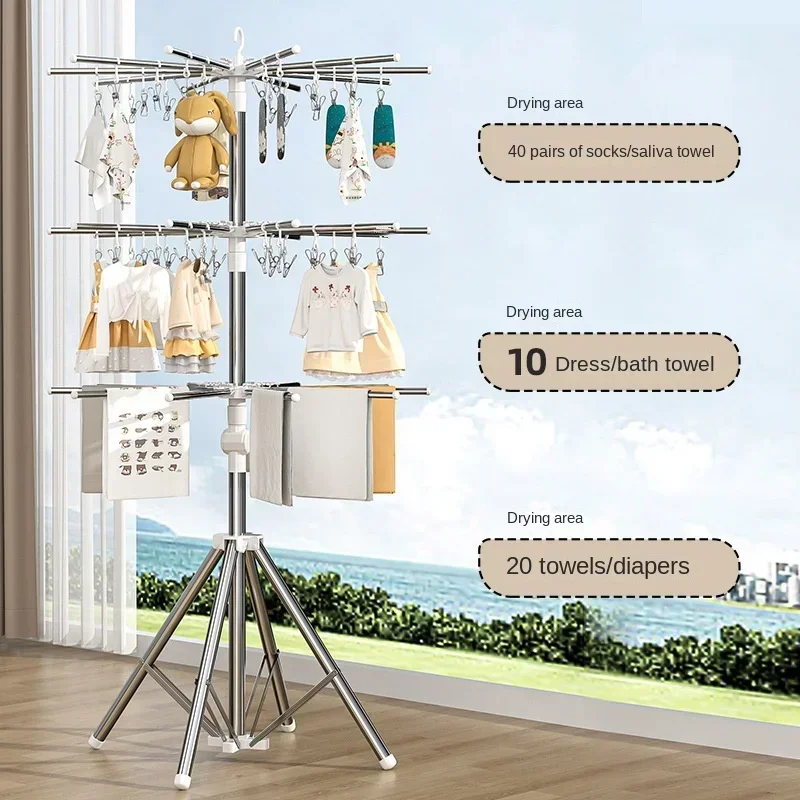 Baby clothes rack floor household clothes rod balcony folding multifunctional clothes artifact baby diaper rack for children.
Baby clothes rack floor household clothes rod balcony folding multifunctional clothes artifact baby diaper rack for children.