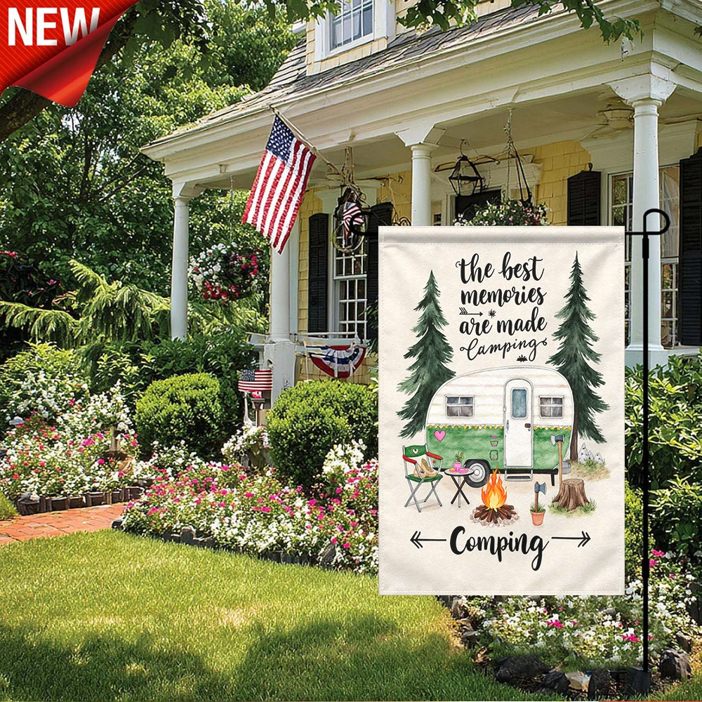 1PC, Camping Garden Flag The Best Memories Are Made Camping Retro Camper Pine Tree Campfire Print Decorative Outdoor Flag Double Sided Waterproof Yard Flag for Patio Lawn Campground Outdoor Decor Camping Lover Gift
1PC, Camping Garden Flag The Best Memories Are Made Camping Retro Camper Pine Tree Campfire Print Decorative Outdoor Flag Double Sided Waterproof Yard Flag for Patio Lawn Campground Outdoor Decor Camping Lover Gift