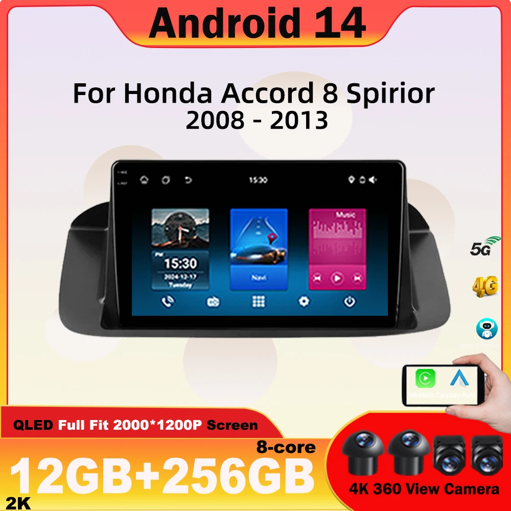 Android 14 For Honda Accord 8 Spirior 2008 - 2013 Head Unit Multimedia Car GPS Video Autoradio Navigation Stereo Radio 5G DVD BT
Android 14 For Honda Accord 8 Spirior 2008 - 2013 Head Unit Multimedia Car GPS Video Autoradio Navigation Stereo Radio 5G DVD BT