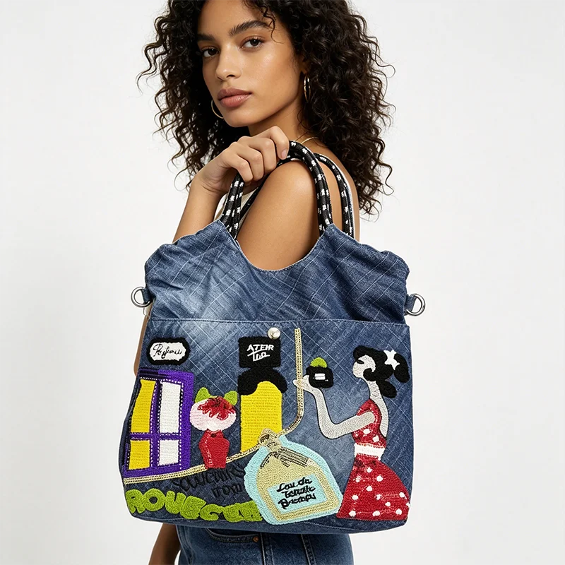 Embroidery Patchwork Gradient Tote Handbag Minimalist Crossbody Shoulder Bag Purse Daily Versatile Simple Solid Color Casual
Embroidery Patchwork Gradient Tote Handbag Minimalist Crossbody Shoulder Bag Purse Daily Versatile Simple Solid Color Casual