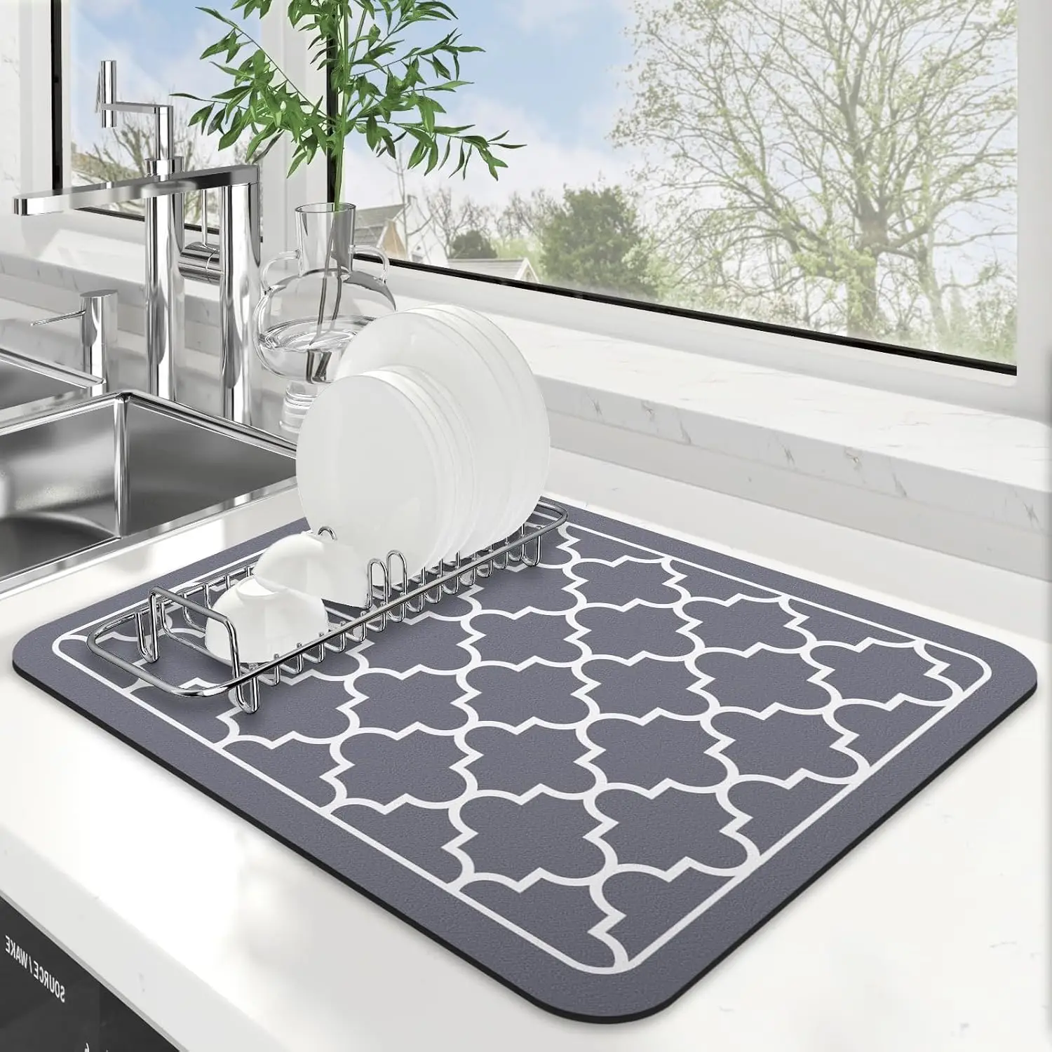 Tableware Drying Mat Super Absorbent Drying Mat Kitchen Counter Large Tableware Drying Mat Easy Cleaning Tableware Mat Kitchen Drying Fashion Grey
Tableware Drying Mat Super Absorbent Drying Mat Kitchen Counter Large Tableware Drying Mat Easy Cleaning Tableware Mat Kitchen Drying Fashion Grey